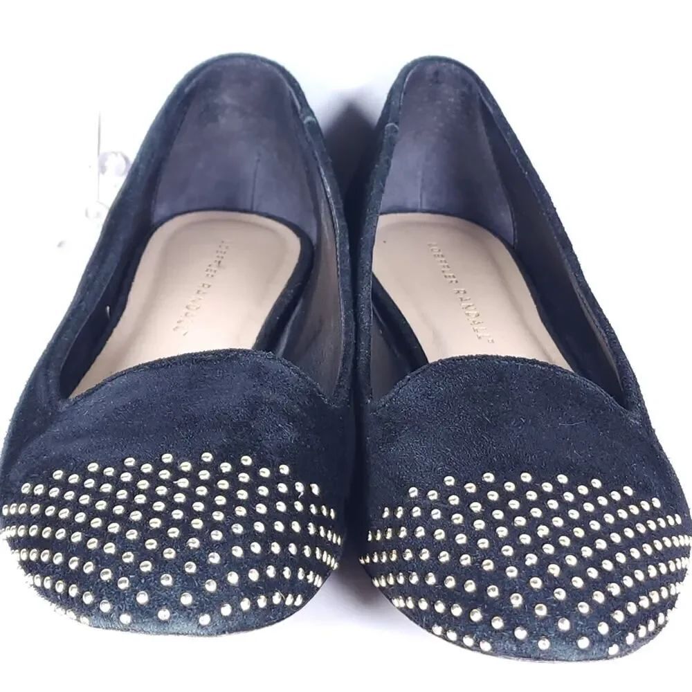Loeffler Randall Women's Mo US 7,5B Black Suede Studded Slip On Flats Shoes - Picture 5 of 16